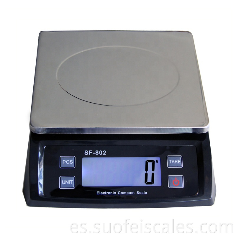 SF-802 30 kg/1g LCD LCD ESCALA ELECTRÓNICA Escala de alimentos Pesaje Postal Escamas Negro